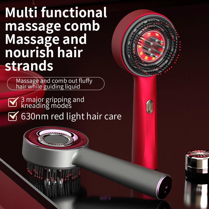 Cat Shop Boys - Electric Vibration Massage Comb Red Light Therapy Hair Growth Massage Scalp Brush Anti Hair Loss Liquid Oil Applicator Hair Care