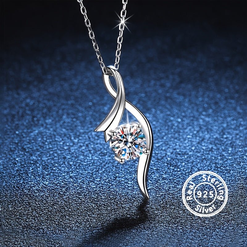 Cat Shop Boys - Elegant 1 Carat Moissanite Pendant Necklace, 925 Sterling Silver, 18K Golden Plated, Luxury Fashion Jewelry for Women, Perfect for Daily Wear, Parties, Valentine'S Day, Mother'S Day, Birthday, Anniversary Gift