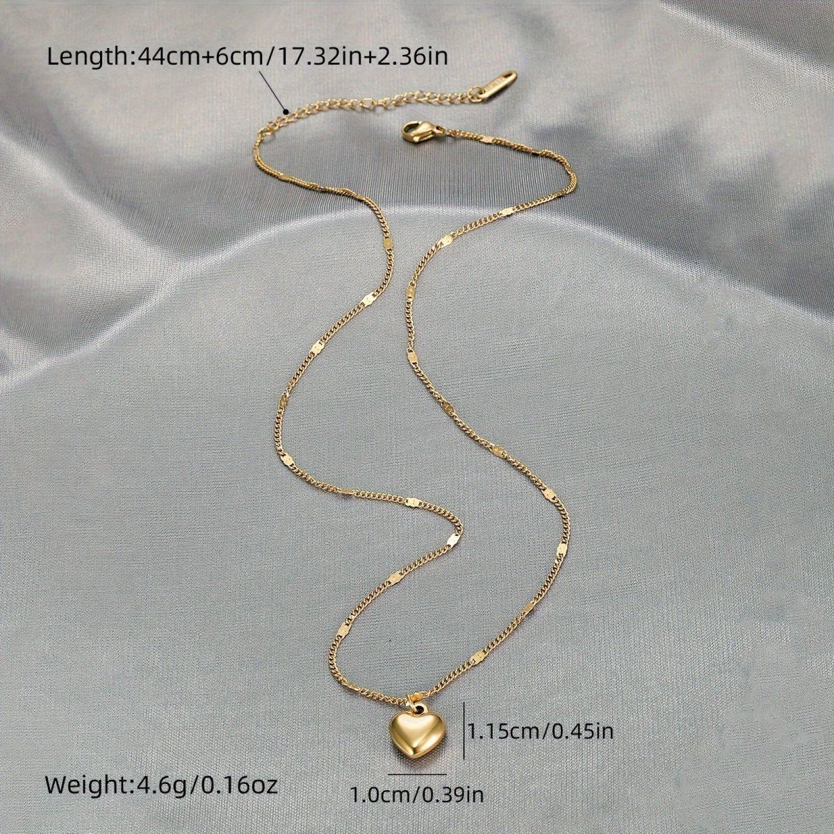 Cat Shop Boys - Elegant 18K Gold - Plated Heart Pendant Necklace for Women - Stainless Steel, Perfect for Parties & Gifts