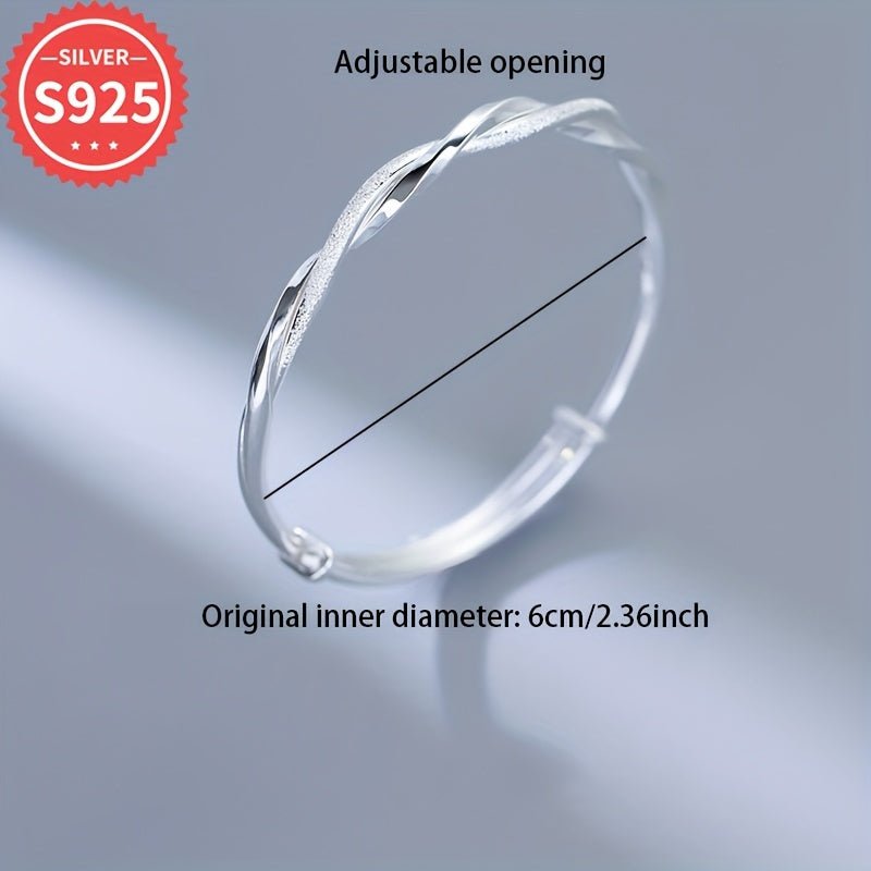 Cat Shop Boys - Elegant 925 Sterling Silvery Mobius Ring Bangle - Hypoallergenic, Double - Layered Starry Design Bracelet for Women - Perfect Gift for Daily Wear & Special Occasions