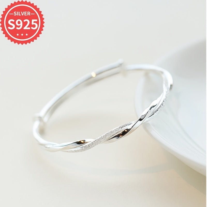 Cat Shop Boys - Elegant 925 Sterling Silvery Mobius Ring Bangle - Hypoallergenic, Double - Layered Starry Design Bracelet for Women - Perfect Gift for Daily Wear & Special Occasions