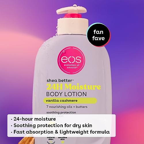 Cat Shop Boys - eos Shea Better Body Lotion - Vanilla Cashmere, 24 - Hour Moisture Skin Care, Lightweight & Non - Greasy, Made with Natural Shea, Vegan, 16 fl oz