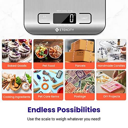 Cat Shop Boys - Etekcity Food Kitchen Scale, Digital Grams and Ounces for Weight Loss, Baking, Cooking, Keto and Meal Prep, LCD Display, Medium, 304 Stainless Steel