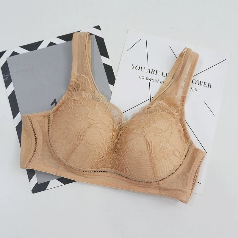 Cat Shop Boys - Export South Korea Foreign Trade Original Order Gathered Wireless Bra Plaid Side Drawing Push - up Women's Intimates 2024 Fall and Winter