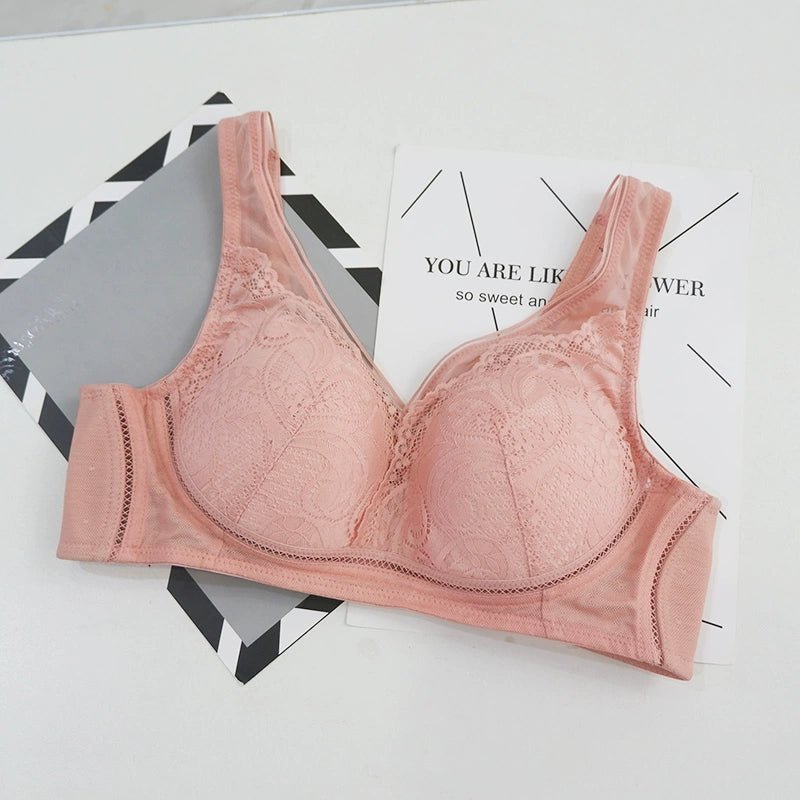 Cat Shop Boys - Export South Korea Foreign Trade Original Order Gathered Wireless Bra Plaid Side Drawing Push - up Women's Intimates 2024 Fall and Winter