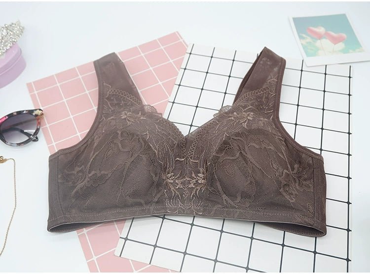 Cat Shop Boys - Export South Korea Shopping Mall Thin Big Breast Push up Wireless Bra Breast Holding Push - up Side Drawing Plus Size Ladies Intimates