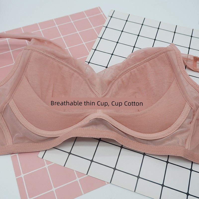 Cat Shop Boys - Export South Korea Shopping Mall Thin Big Breast Push up Wireless Bra Breast Holding Push - up Side Drawing Plus Size Ladies Intimates