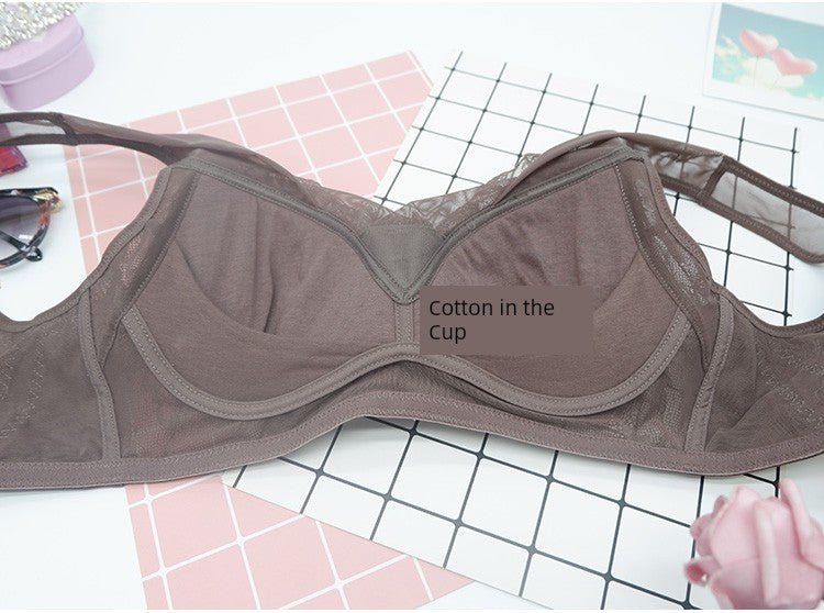 Cat Shop Boys - Export South Korea Shopping Mall Thin Big Breast Push up Wireless Bra Breast Holding Push - up Side Drawing Plus Size Ladies Intimates