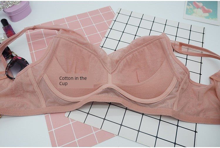 Cat Shop Boys - Export South Korea Shopping Mall Thin Big Breast Push up Wireless Bra Breast Holding Push - up Side Drawing Plus Size Ladies Intimates