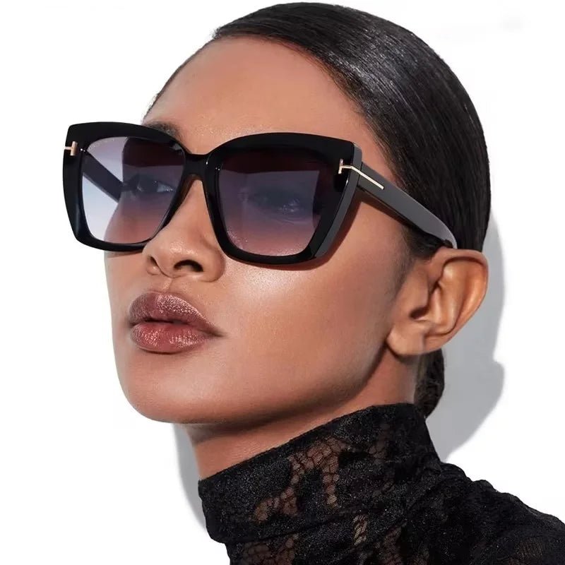 Cat Shop Boys - Fashion Cat Eye Sunglasses Women 2024 Luxury Brand Trendy Oversized Cateye Sun Glasses Ladies Gradient Shades Big Frame Eyewear