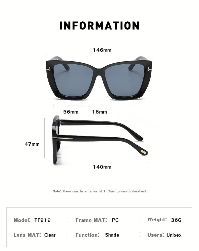 Cat Shop Boys - Fashion Cat Eye Sunglasses Women 2024 Luxury Brand Trendy Oversized Cateye Sun Glasses Ladies Gradient Shades Big Frame Eyewear