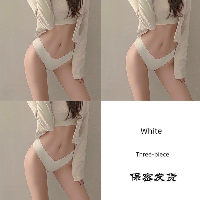 Cat Shop Boys - Fashion Low Waist Seamless Ice Silk Underwear Women's Thin Minimalism Yoga Cotton Crotch Sexy V Waist Panties