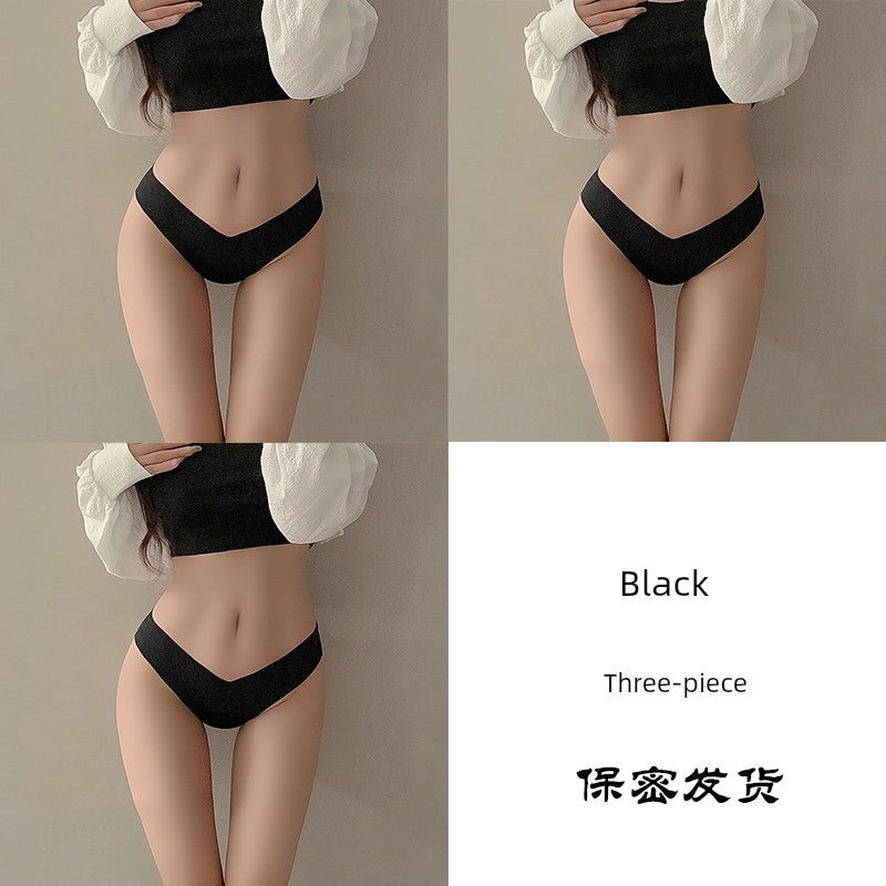 Cat Shop Boys - Fashion Low Waist Seamless Ice Silk Underwear Women's Thin Minimalism Yoga Cotton Crotch Sexy V Waist Panties