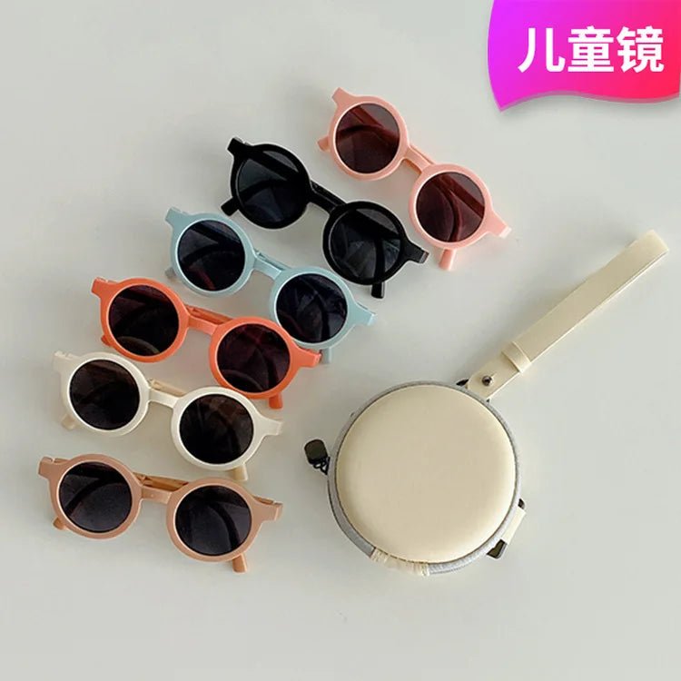 Cat Shop Boys - Foldable Kids Sunglasses Girls Boy Children Sun Glasses Round Street Beat Eyeglasses Cute Baby Shades Eyewears