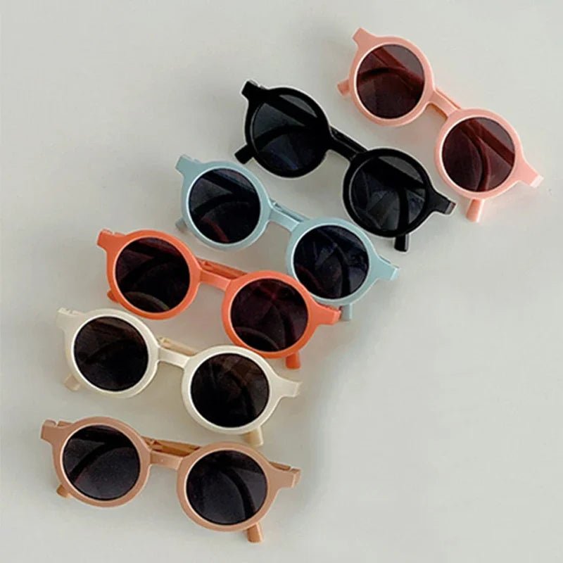 Cat Shop Boys - Foldable Kids Sunglasses Girls Boy Children Sun Glasses Round Street Beat Eyeglasses Cute Baby Shades Eyewears