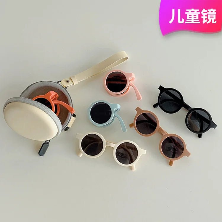 Cat Shop Boys - Foldable Kids Sunglasses Girls Boy Children Sun Glasses Round Street Beat Eyeglasses Cute Baby Shades Eyewears