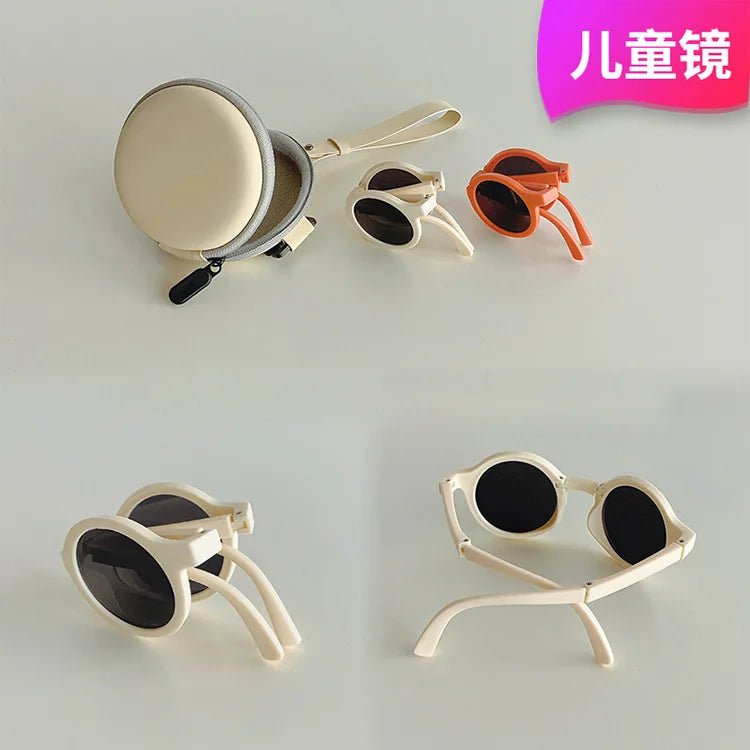 Cat Shop Boys - Foldable Kids Sunglasses Girls Boy Children Sun Glasses Round Street Beat Eyeglasses Cute Baby Shades Eyewears