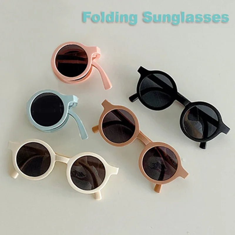 Cat Shop Boys - Foldable Kids Sunglasses Girls Boy Children Sun Glasses Round Street Beat Eyeglasses Cute Baby Shades Eyewears