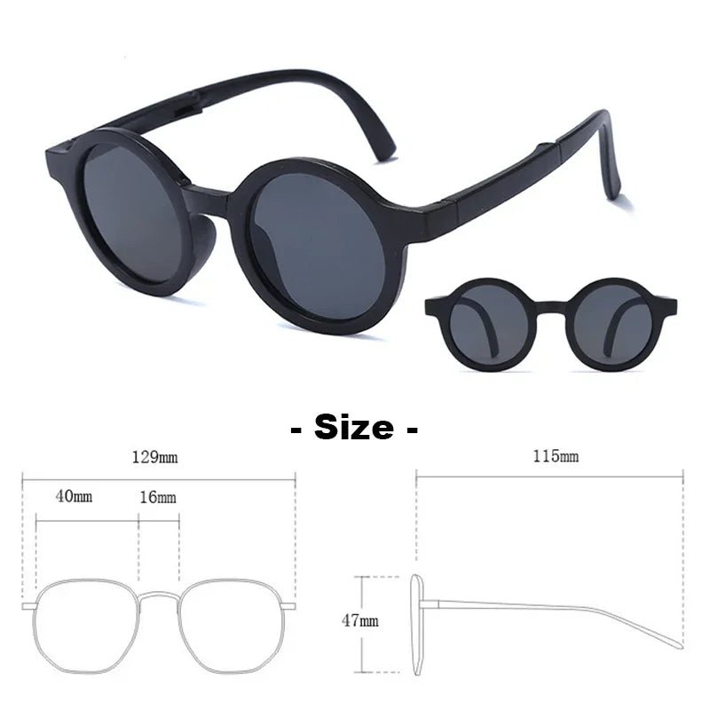 Cat Shop Boys - Foldable Kids Sunglasses Girls Boy Children Sun Glasses Round Street Beat Eyeglasses Cute Baby Shades Eyewears