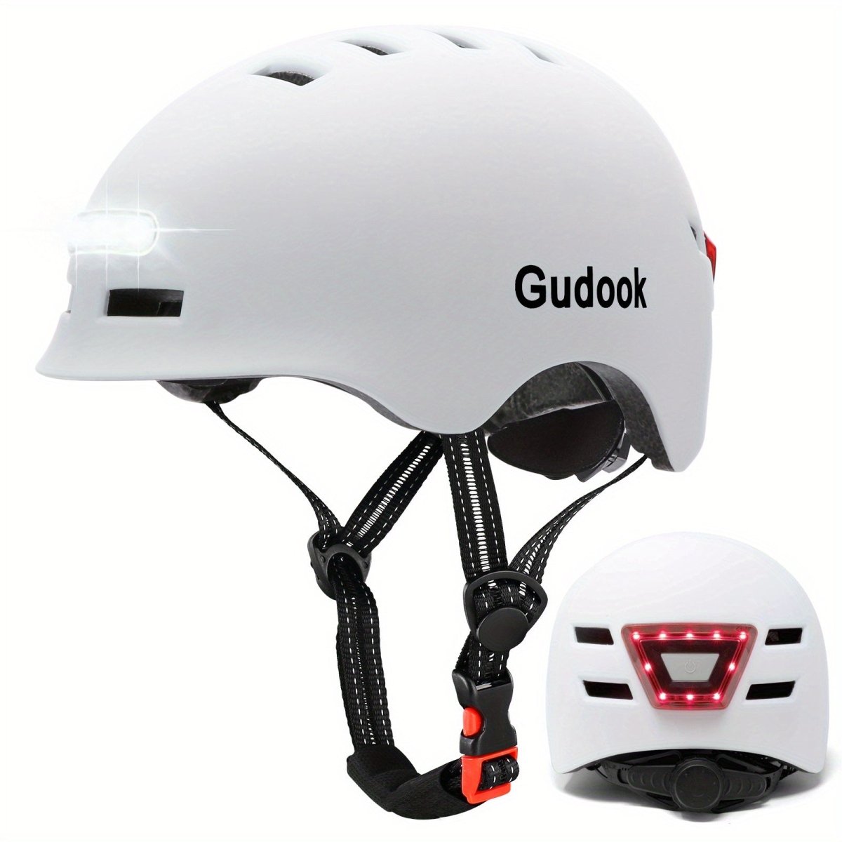 Cat Shop Boys - Gudook Bike Helmet Adult Bike Helmets For Men/Women: Bicycle Helmet With USB Rechargeable LED Front And Rear Lights For Cycling Urban Commuter Skateboard