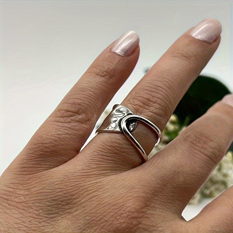 Cat Shop Boys - Hammered Ring, Thick Ring, Statement Ring, Thumb Ring, Chunky Ring, Unique Silvery Ring, Boho Ring, Rings for Women/Men