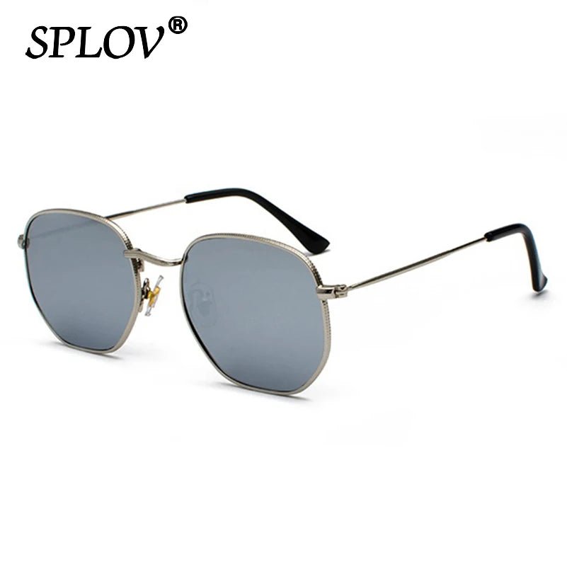 Cat Shop Boys - Hexagon Men Women Sunglasses Square Polygon Sun Glasses Brand Designer Retro Shades Metal Frame Eyewear TOP UV400 de sol hombre