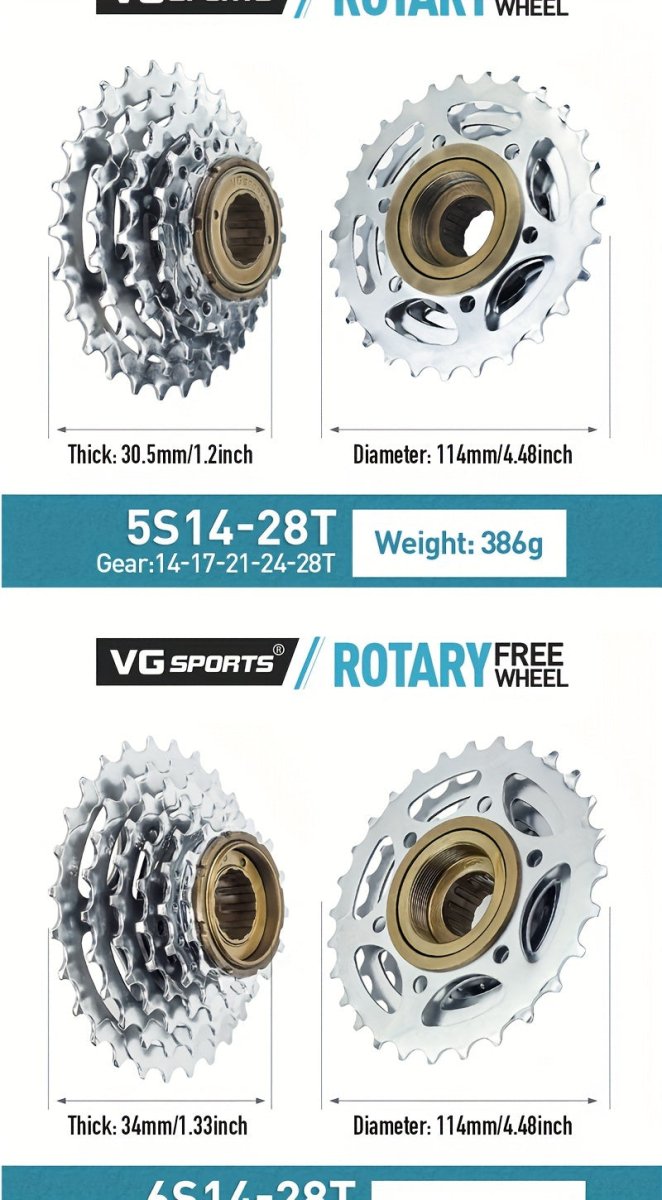 Cat Shop Boys - High - Performance Bicycle Freewheel with Smooth Shifting - Compatible with Rotating Bisiklet Hub - Choose from 5 to 11 Speeds and 14 - 36T Gear Range