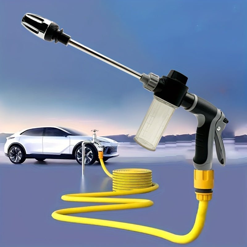 Cat Shop Boys - High - Pressure Car Wash Spray Gun with Foam Nozzle, Detachable Soap Dispenser & Anti - Slip Grip - Extendable Magic Wand for Lawn Watering & Cleaning, Fits Standard US/EU Connectors