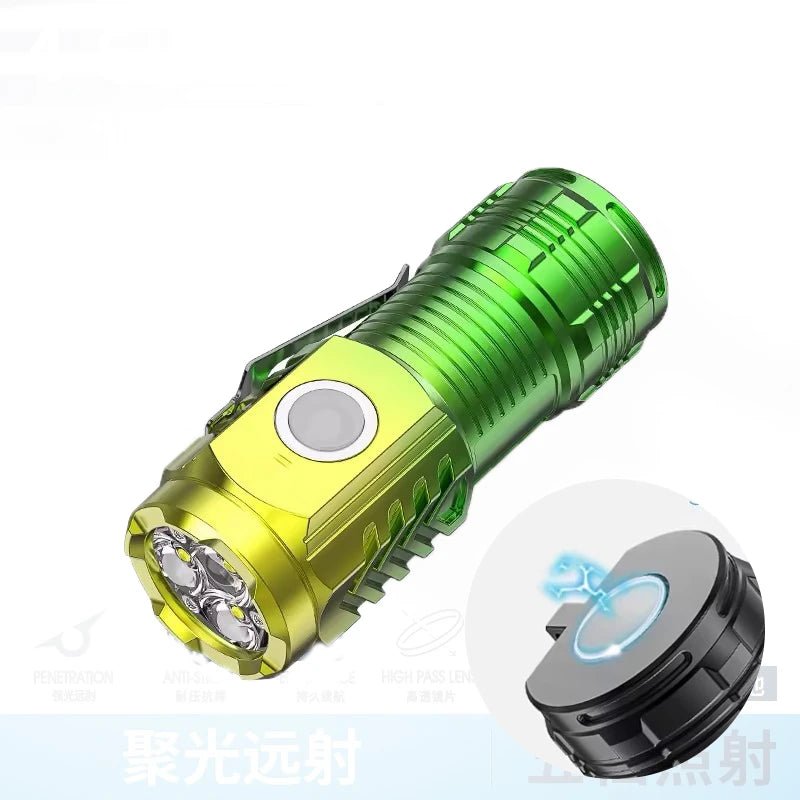 Cat Shop Boys - High Quality 3*SST20 LED Flashlight 18350 Super Bright Torch Rechargeable USB Light Waterproof with CAP CLIP for Hiking Camping