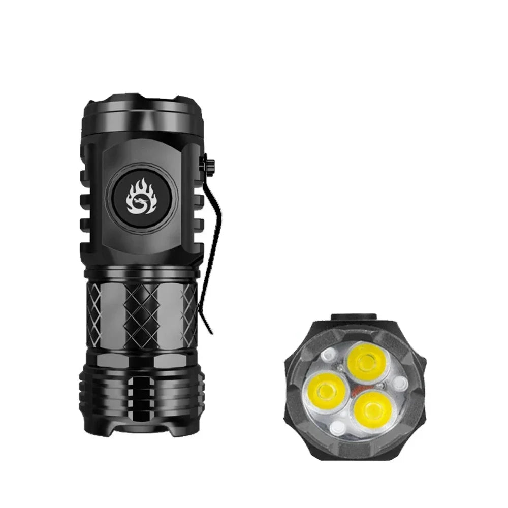 Cat Shop Boys - High Quality 3*SST20 LED Flashlight 18350 Super Bright Torch Rechargeable USB Light Waterproof with CAP CLIP for Hiking Camping