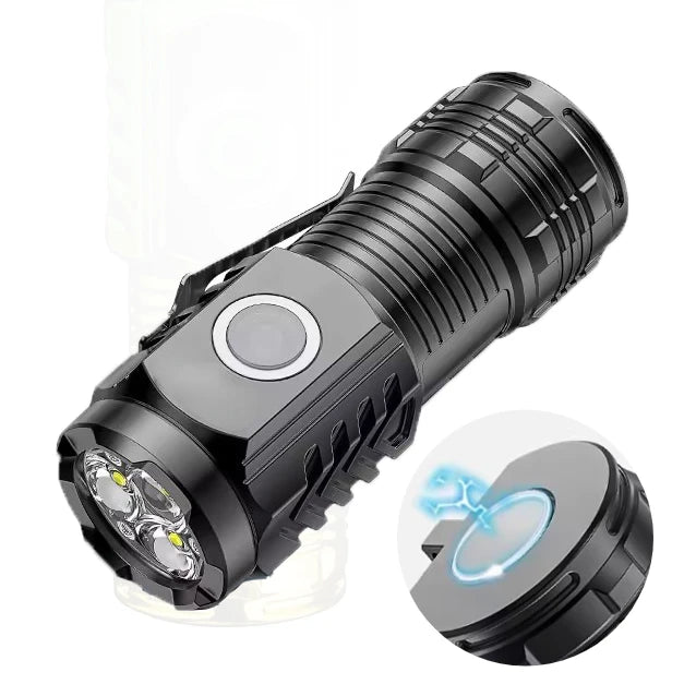 Cat Shop Boys - High Quality 3*SST20 LED Flashlight 18350 Super Bright Torch Rechargeable USB Light Waterproof with CAP CLIP for Hiking Camping