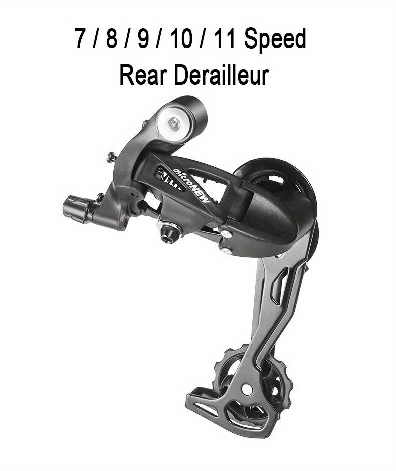 Cat Shop Boys - High - Strength Aluminum Alloy Rear Derailleur for Mountain Bikes - 7/8/9/10/11 Speed, Silent Guide Wheel, Polished Finish with Installation Hardware Included