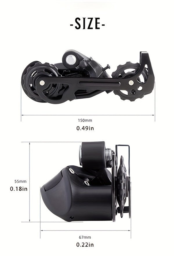 Cat Shop Boys - High - Strength Aluminum Alloy Rear Derailleur for Mountain Bikes - 7/8/9/10/11 Speed, Silent Guide Wheel, Polished Finish with Installation Hardware Included