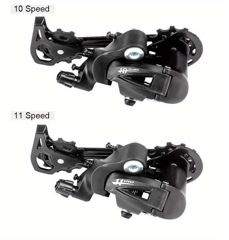 Cat Shop Boys - High - Strength Aluminum Alloy Rear Derailleur for Mountain Bikes - 7/8/9/10/11 Speed, Silent Guide Wheel, Polished Finish with Installation Hardware Included