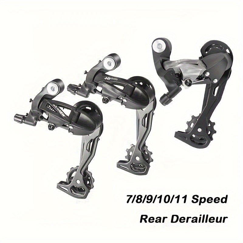 Cat Shop Boys - High - Strength Aluminum Alloy Rear Derailleur for Mountain Bikes - 7/8/9/10/11 Speed, Silent Guide Wheel, Polished Finish with Installation Hardware Included