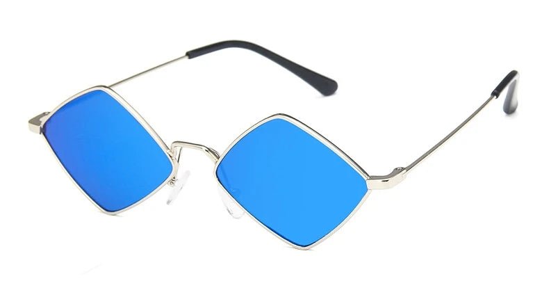 Cat Shop Boys - Hipster Polygon Women Sunglasses Irregular Vintage Small Frame Rhombus Ladies Sunglasses Shades Retro Alloy Eyewear Black