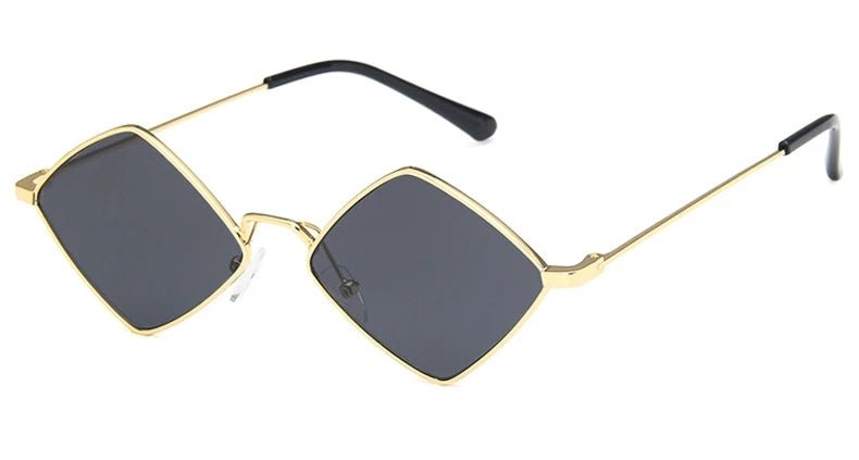 Cat Shop Boys - Hipster Polygon Women Sunglasses Irregular Vintage Small Frame Rhombus Ladies Sunglasses Shades Retro Alloy Eyewear Black