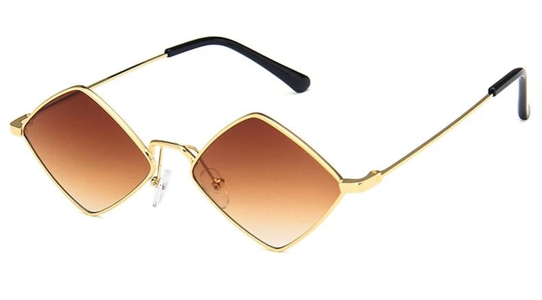 Cat Shop Boys - Hipster Polygon Women Sunglasses Irregular Vintage Small Frame Rhombus Ladies Sunglasses Shades Retro Alloy Eyewear Black