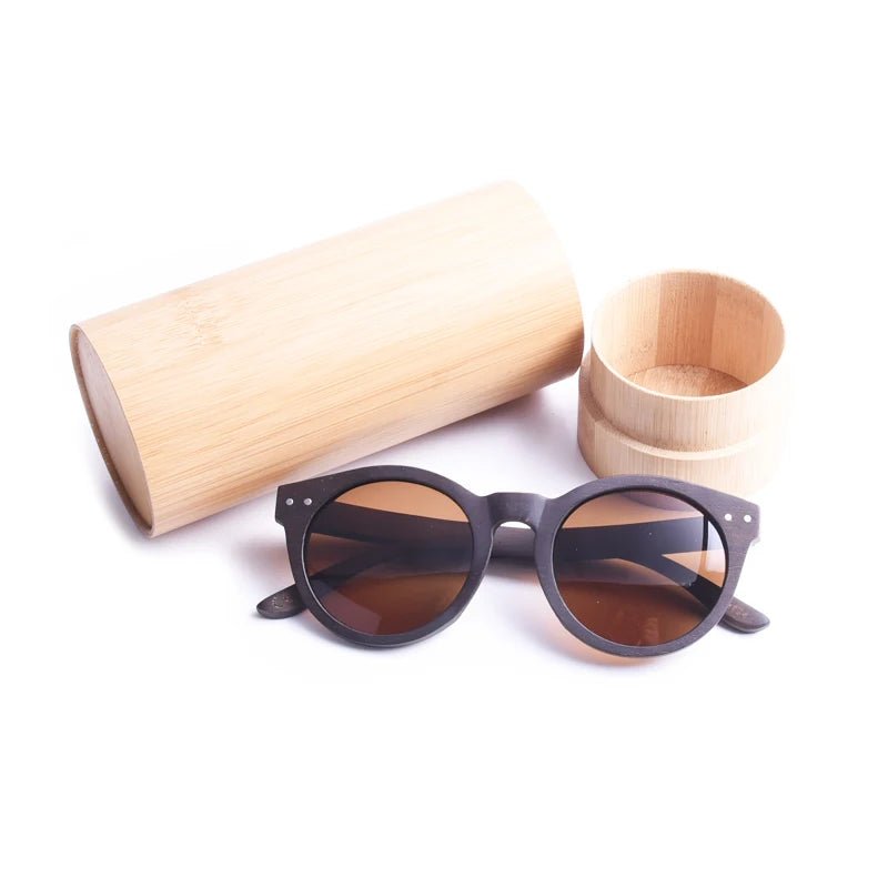 Cat Shop Boys - Hot Selling Summer Unisex Cateye Vintage Round Wood Sunglasses Women Polarized Lens Wooden Sun Glasses