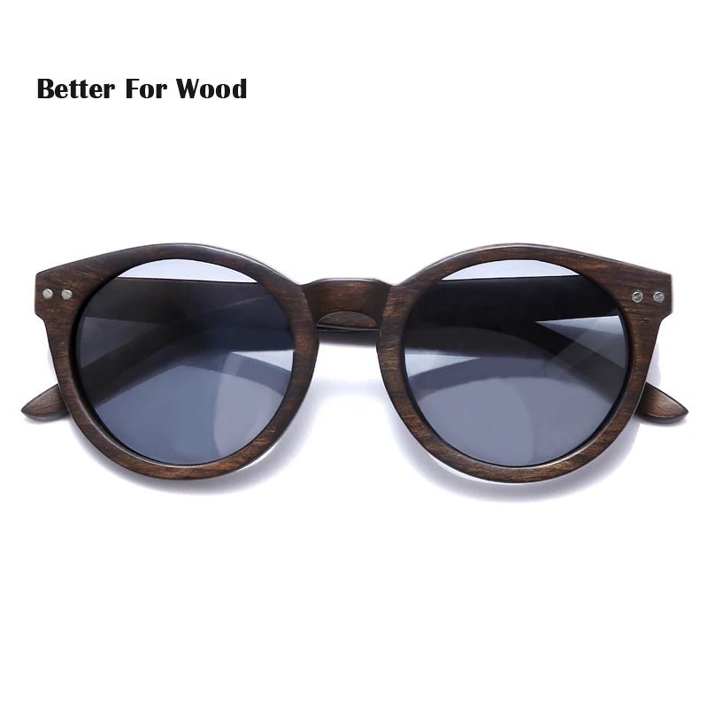 Cat Shop Boys - Hot Selling Summer Unisex Cateye Vintage Round Wood Sunglasses Women Polarized Lens Wooden Sun Glasses