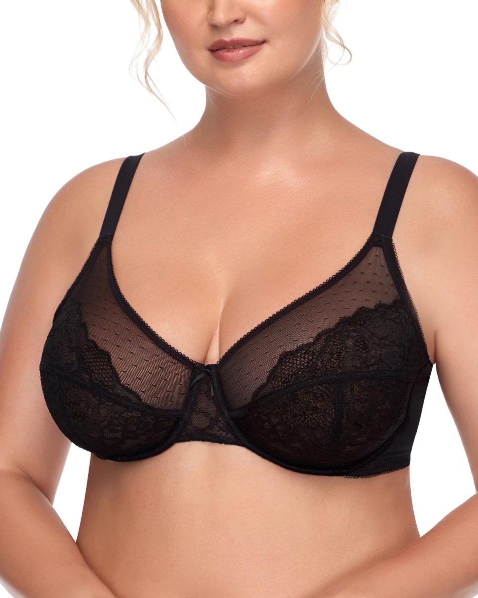 Cat Shop Boys - HSIA Minimizer Bras for Women Full Coverage Underwire Bras Plus Size,Lifting Lace Bra for Heavy Breast 38D Black