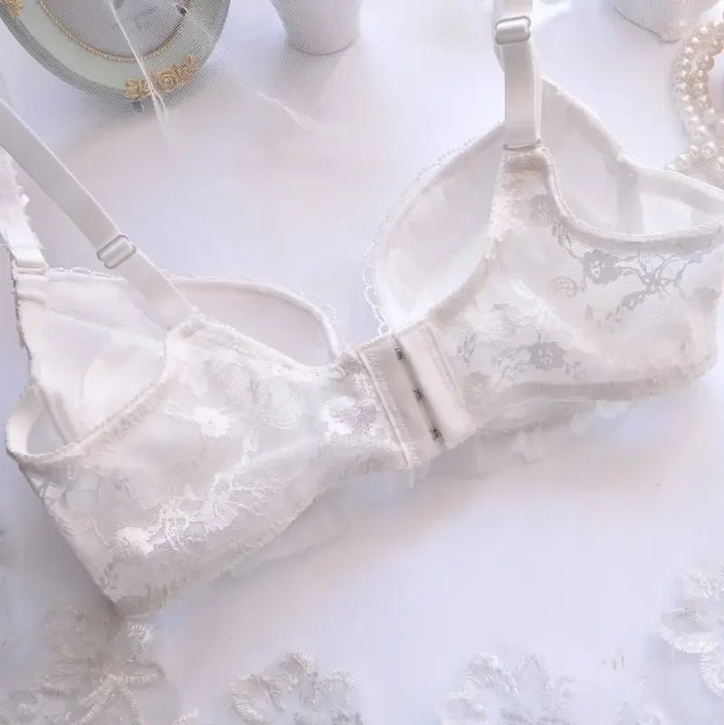 Cat Shop Boys - Japanese Water - soluble Embroidery Thin Cup Girl Cute Gathering Sexy Lingerie Set Large Bra Set