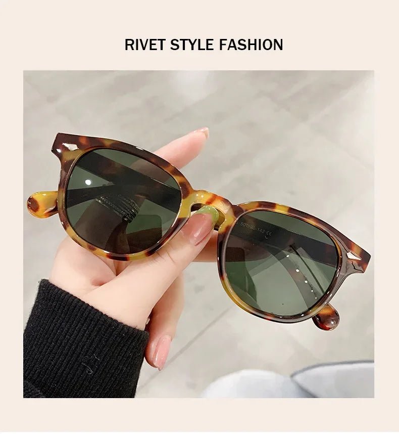 Cat Shop Boys - JNPCXI Quality New Retro Round Sunglasses Women Fashion Rivets Decoration Shades UV400 Men Punk Leopard Sun Glasses