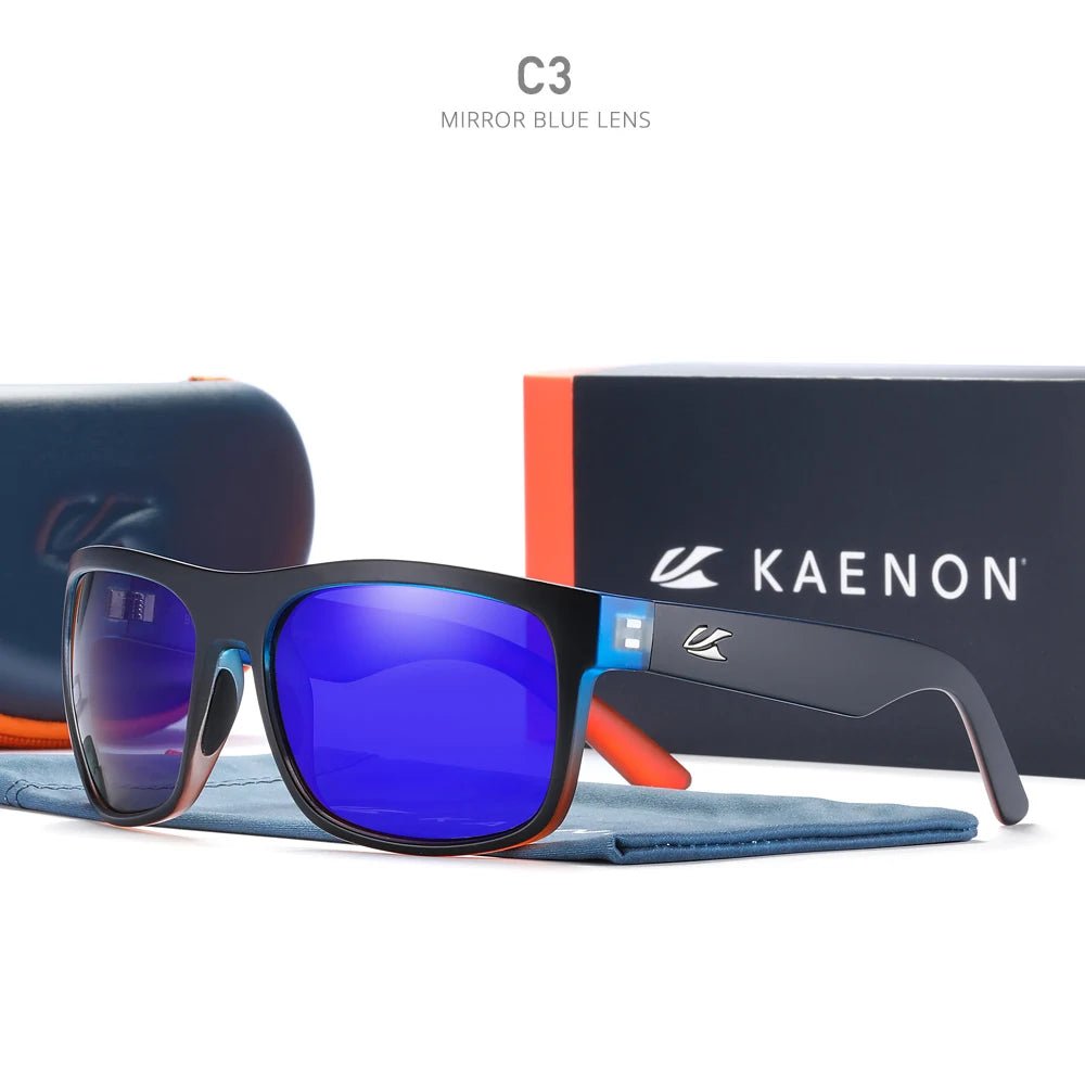 Cat Shop Boys - KAENON Outside Polarized Men Sunglasses Square BURNET XL Anti - Glare Sun Glasses TR90 Material Frame 1.1mm Enhanced Lens CE