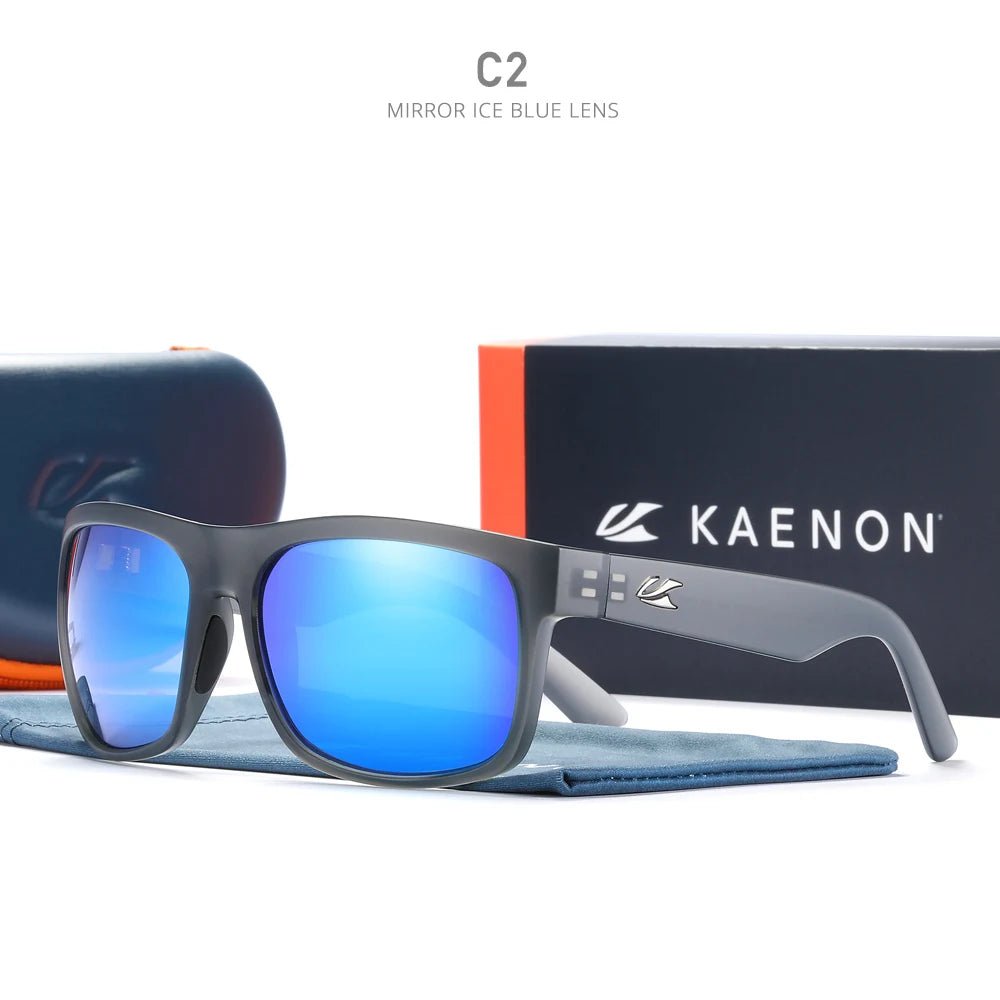 Cat Shop Boys - KAENON Outside Polarized Men Sunglasses Square BURNET XL Anti - Glare Sun Glasses TR90 Material Frame 1.1mm Enhanced Lens CE