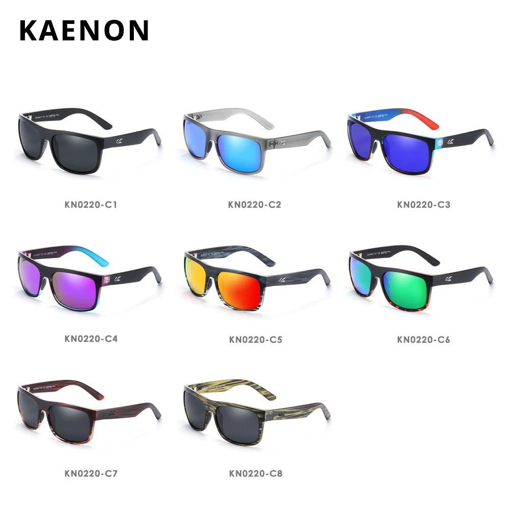 Cat Shop Boys - KAENON Outside Polarized Men Sunglasses Square BURNET XL Anti - Glare Sun Glasses TR90 Material Frame 1.1mm Enhanced Lens CE