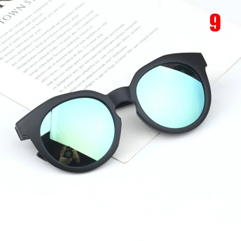 Cat Shop Boys - Kids Sunglasses Colorful Reflective Mirror Hot Sale Boys Girls Children Classic Retro Cute Sun Glasses Round Eyewear UV400