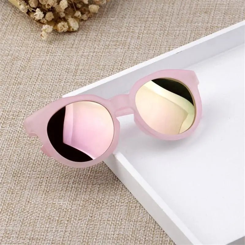 Cat Shop Boys - Kids Sunglasses Colorful Reflective Mirror Hot Sale Boys Girls Children Classic Retro Cute Sun Glasses Round Eyewear UV400