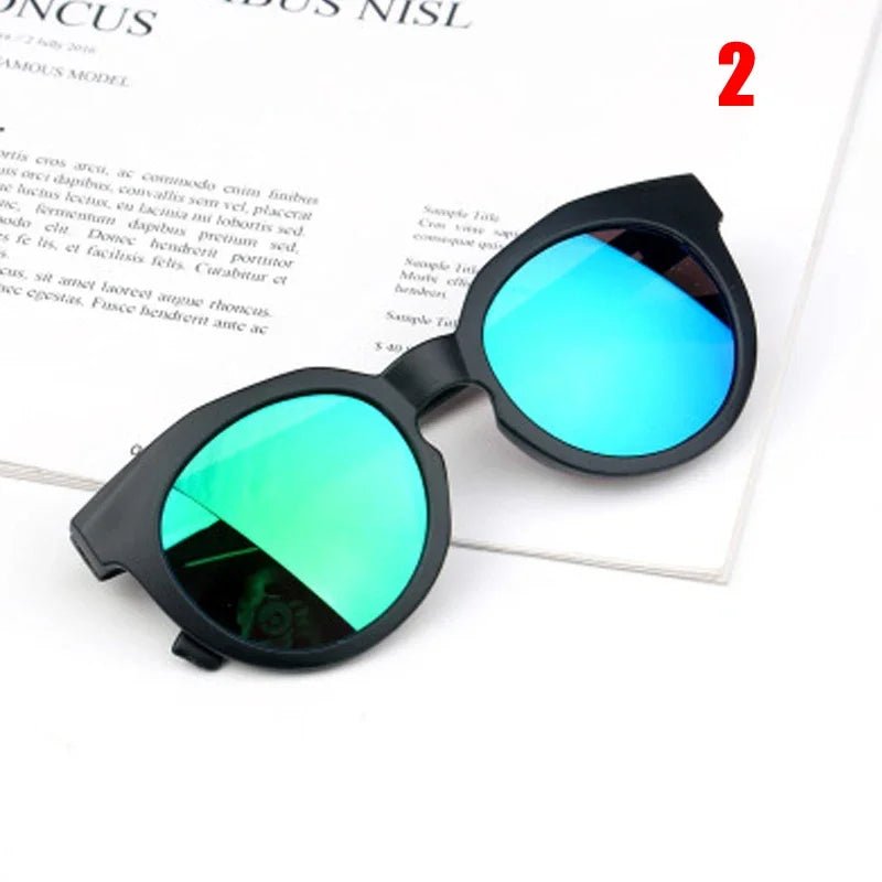 Cat Shop Boys - Kids Sunglasses Colorful Reflective Mirror Hot Sale Boys Girls Children Classic Retro Cute Sun Glasses Round Eyewear UV400