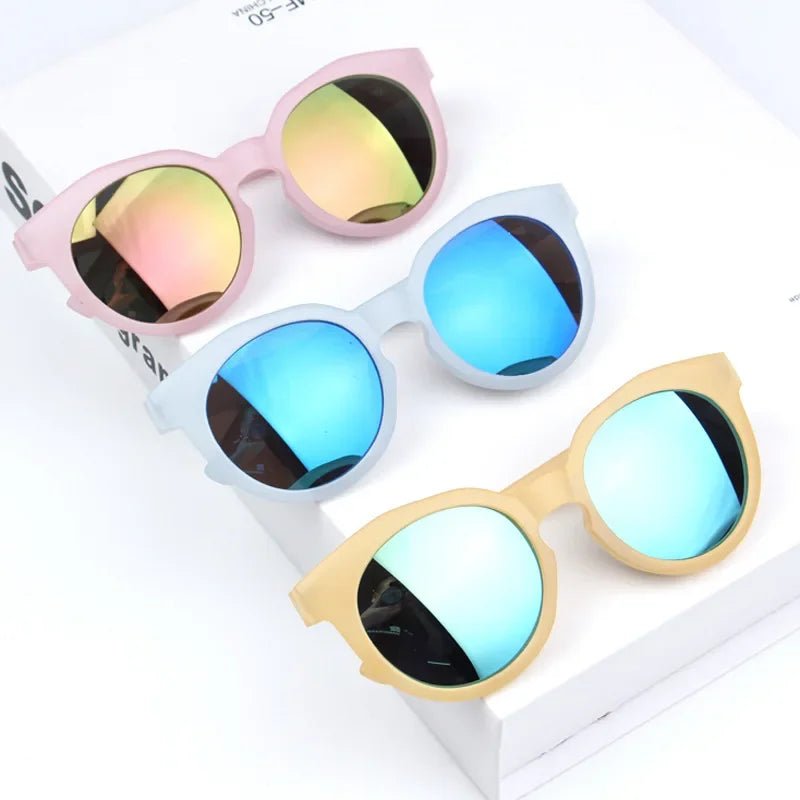 Cat Shop Boys - Kids Sunglasses Colorful Reflective Mirror Hot Sale Boys Girls Children Classic Retro Cute Sun Glasses Round Eyewear UV400